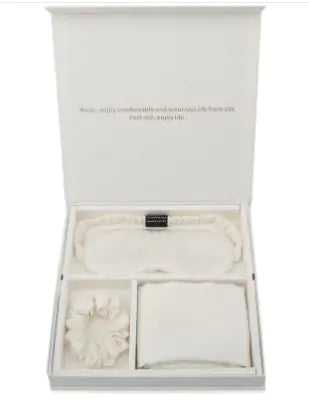 Luxury Silk Sleep Gift Set: Eye Mask, Pillowcase & Scrunchie in Gift Box